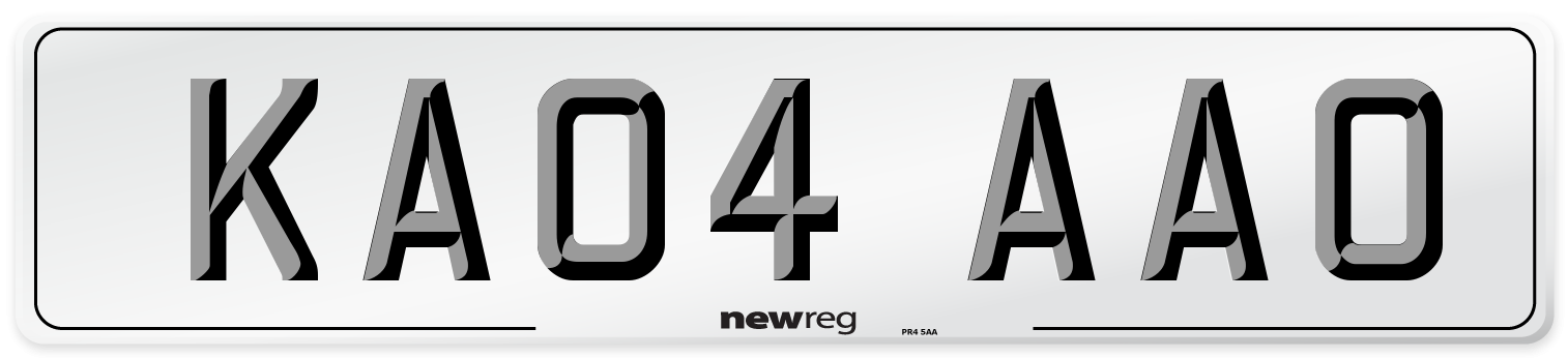 KA04 AAO Number Plate from New Reg